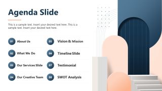 Numbered List Agenda Slide Template for Company Presentation