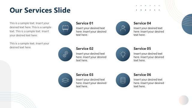 Services Details Slide with Icons