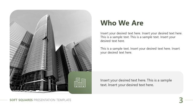Who We Are Overview – Soft Squares Presentation Template