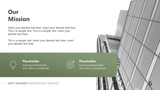 Our Mission Infographics Slide – Soft Squares PowerPoint Layout