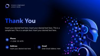 AI Presentation Template Slide for Thanks 