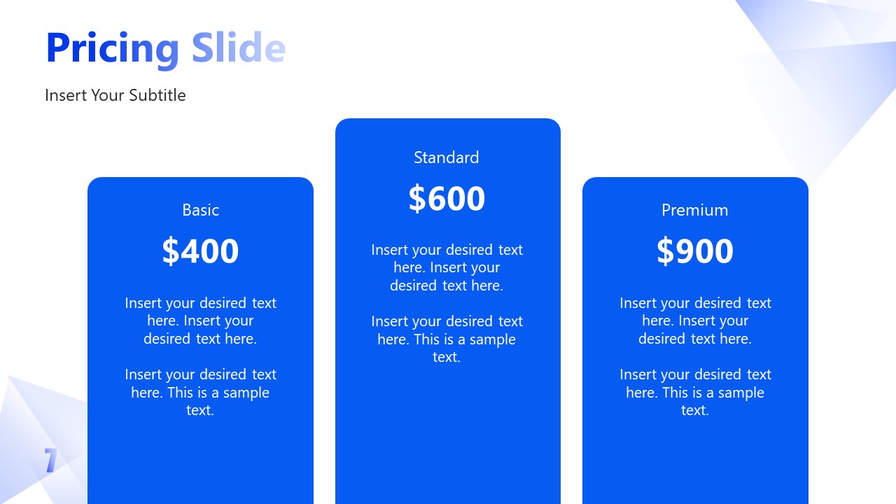 Pricing Tiers Visualization Slide - AI Presentation Deck - SlideModel