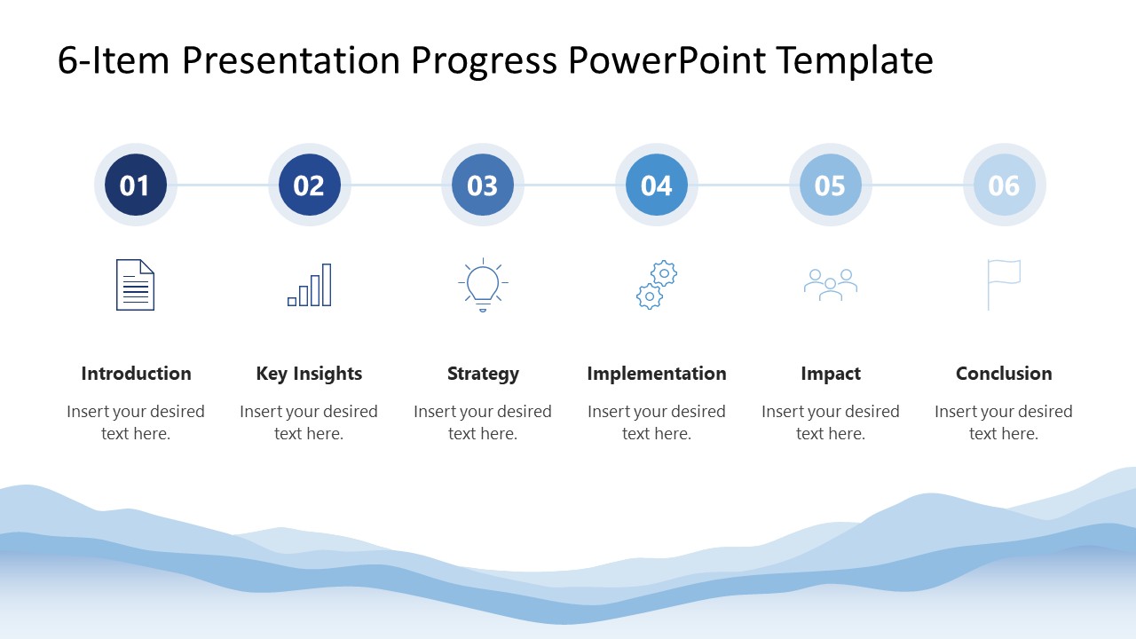 6-Item Presentation Progress Slide Layout 