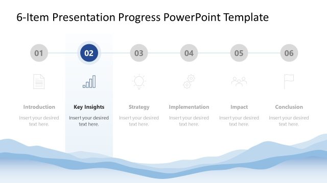 6-Item Progress Diagram Slide Layout