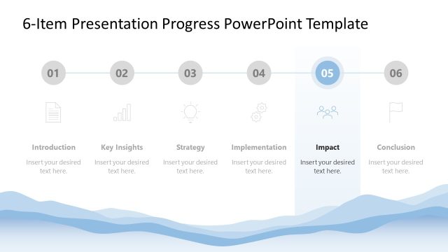 6-Item Progress PPT Template Slide