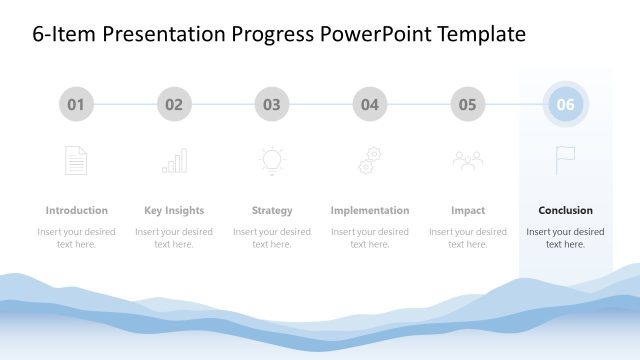 6-Item Presentation Progress Infographics Layout