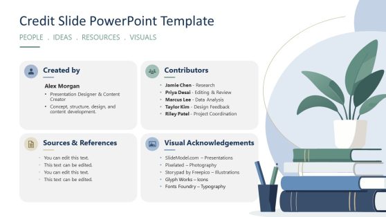Editable Credit Slide Presentation Template