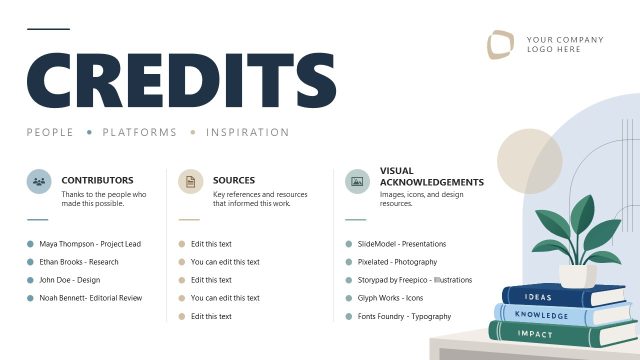 Credits & Acknowledgements PPT Presentation Template