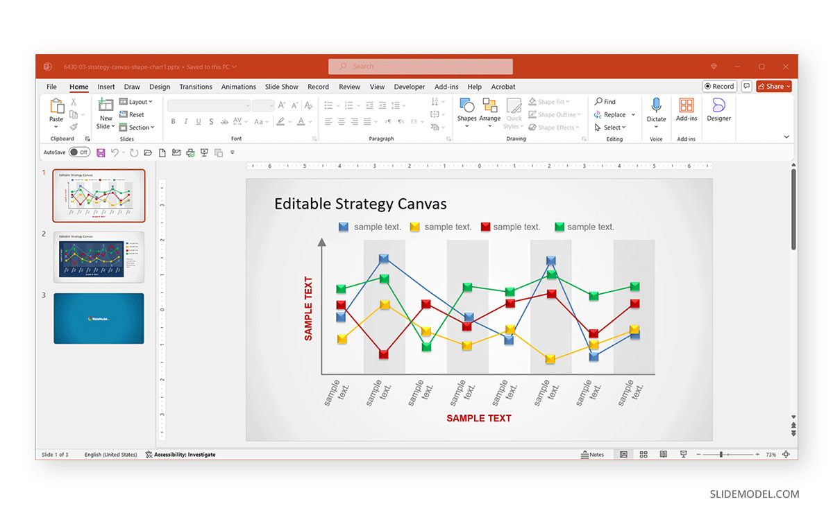 Editable Strategy Canvas PowerPoint Template slide