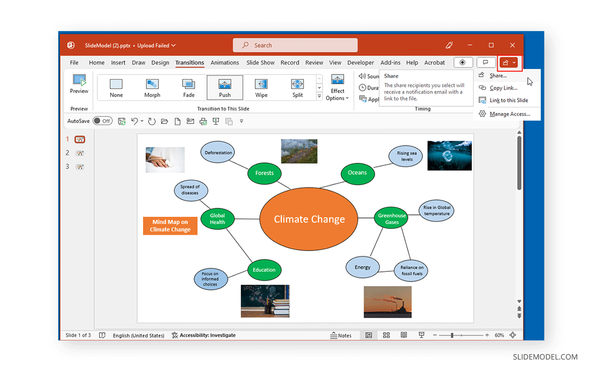Share mind map generated in PowerPoint