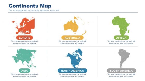 Silhouette Continent Maps in PowerPoint