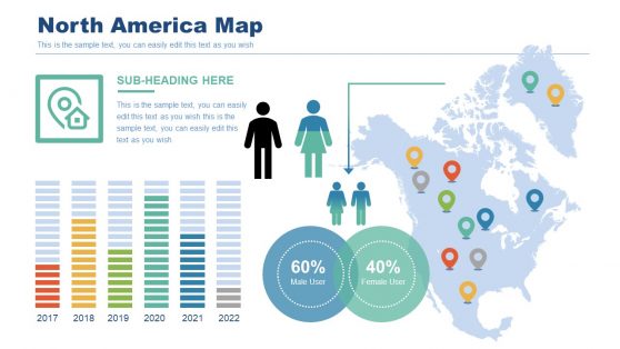 North America Continent Map Demographics PPT