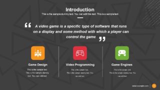 Template of Video Game Pitch Deck Introduction