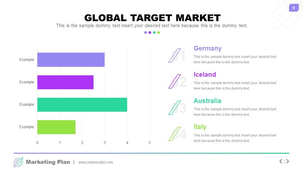 Data Driven Chart Global Market Reach PPT - SlideModel