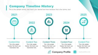 Horizontal Timeline Template of Company