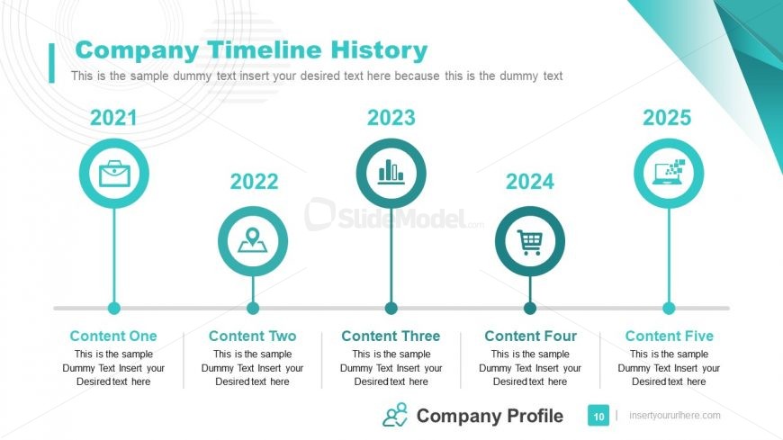 Horizontal Timeline Template of Company