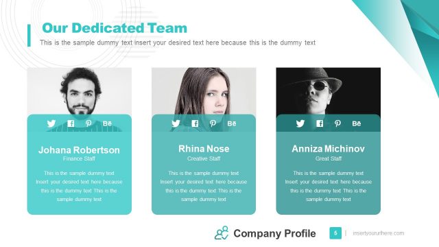 Our Dedicated Team Business Slide