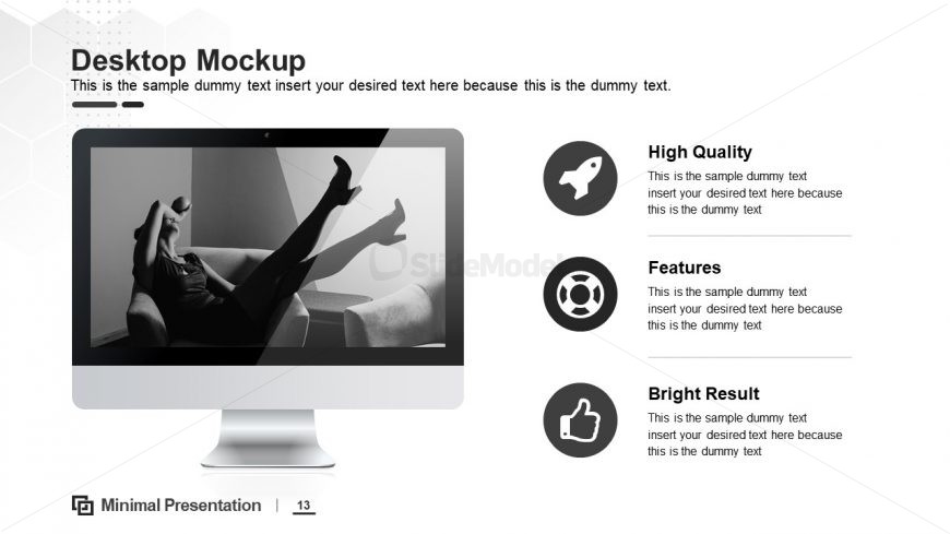 Minimal Layout of Desktop Mockup