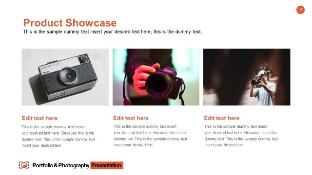 Portfolio & Photography Product Showcase PPT