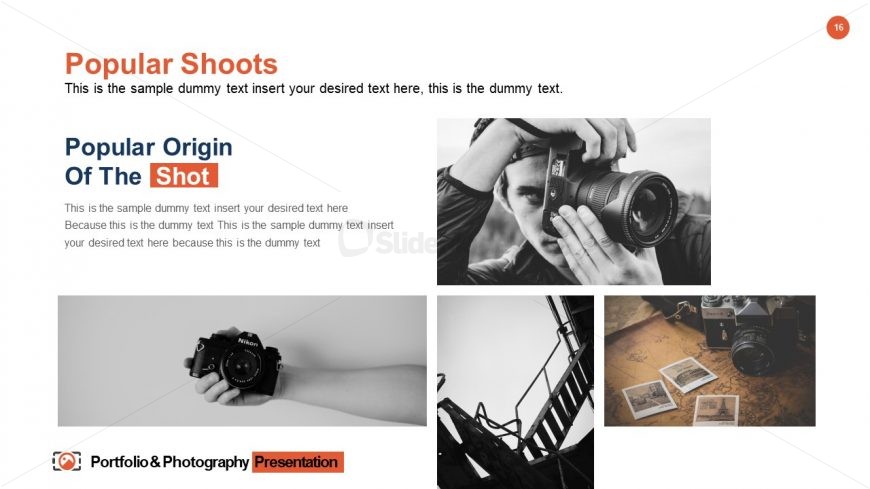 Portfolio & Photography Slide of Shoots