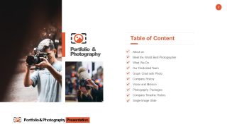 PowerPoint Agenda Slide of Portfolio & Photography 