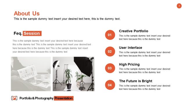 Photography PowerPoint About Us Page