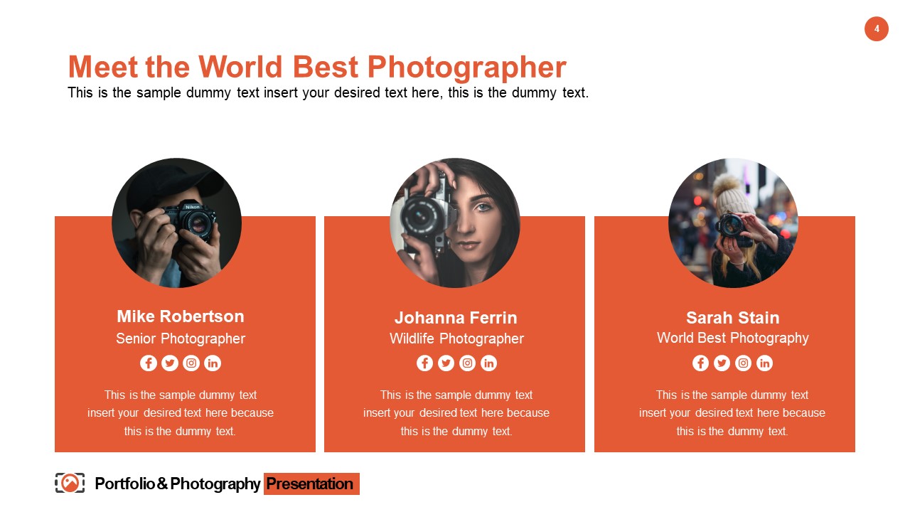 Portfolio & Photography PowerPoint Template SlideModel