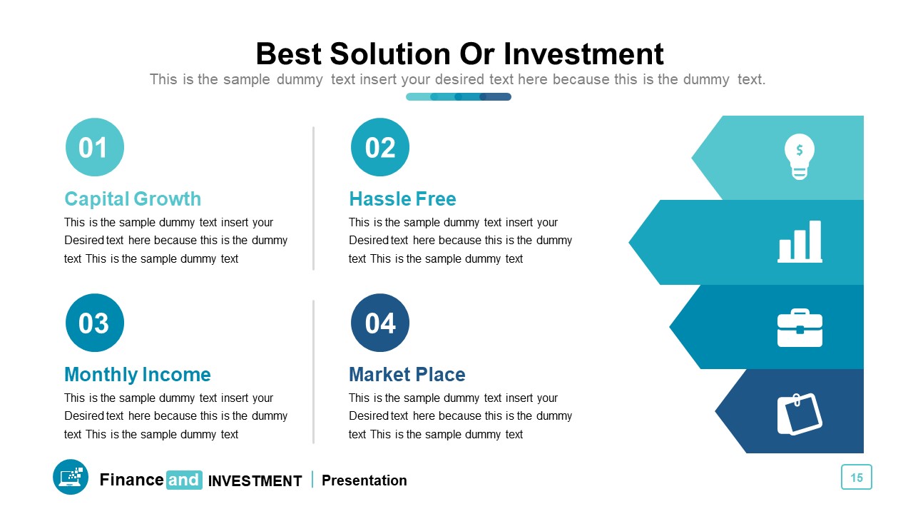 Finance Solutions for Investment PowerPoint SlideModel