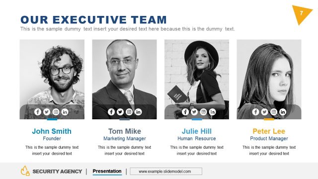 Executive Team Presentation Security Agency