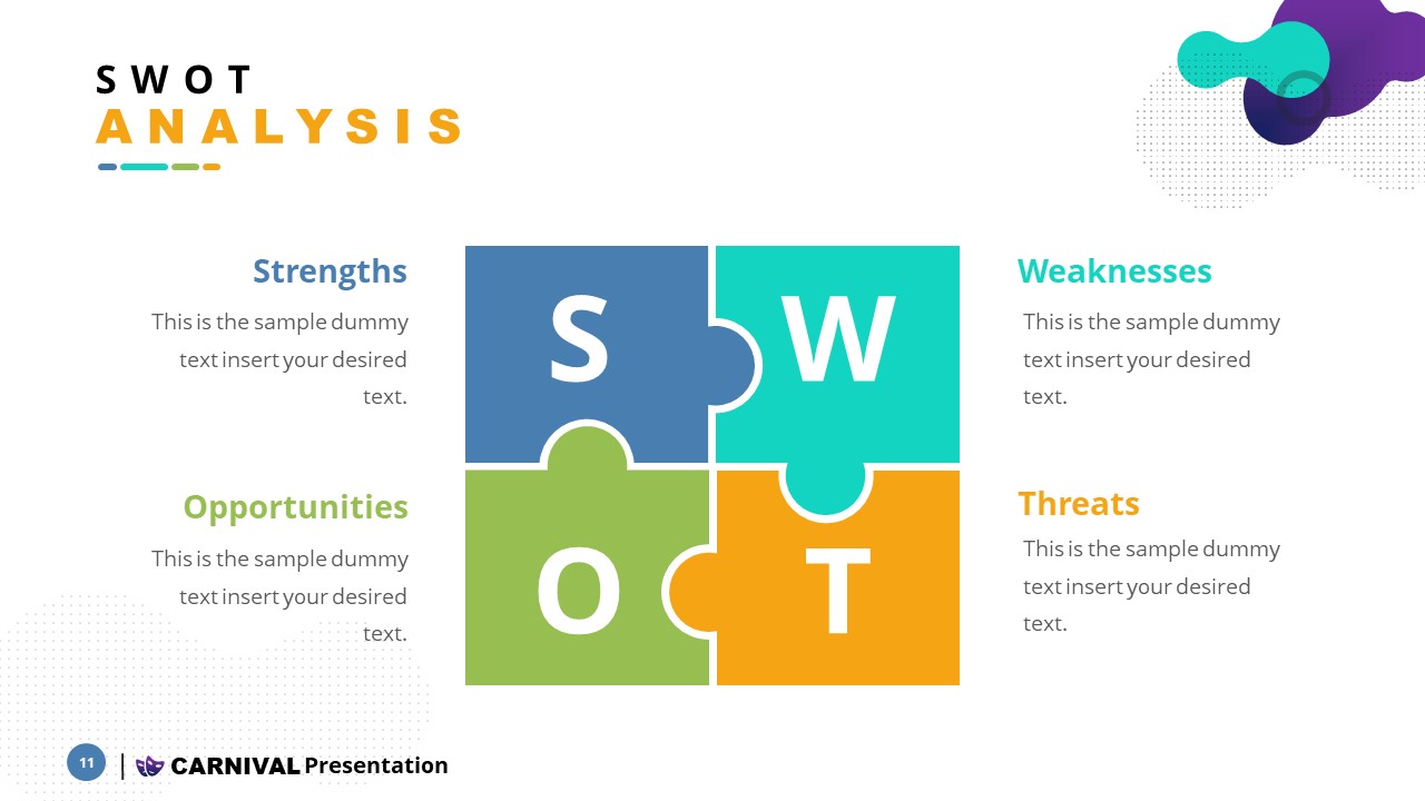 SWOT Jigsaw Puzzle PowerPoint