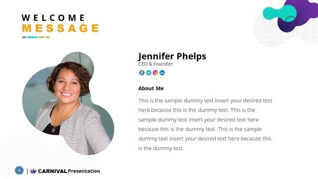 Carnival Welcome Message PowerPoint