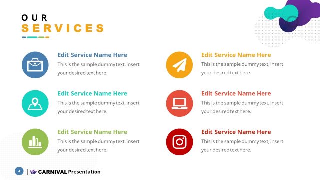 Services Carnival Slides Layout