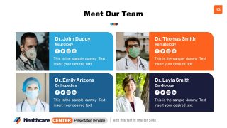 Team Profile in Healthcare Center Presentation 