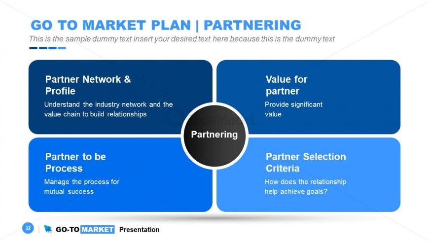 PPT Go-To Market 4 Steps Diagram 