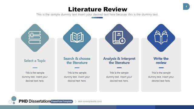 Literature Review PowerPoint 4 Sections
