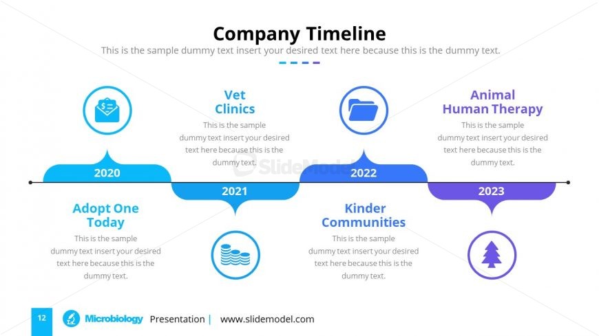 Horizontal Timeline PowerPoint Diagram