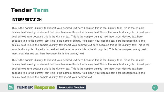 Tender Terms Slide for RFP Theme Templates
