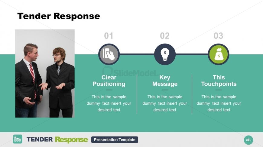 PowerPoint 3 Steps Clipart Process Diagram