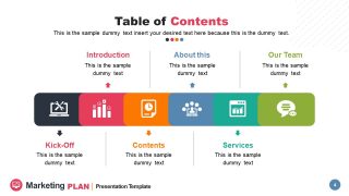 Horizontal Timeline Style Table of Contents 