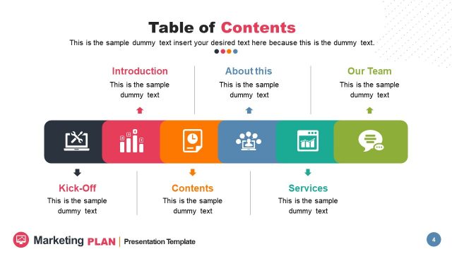 Marketing Plan Table of Contents PPT