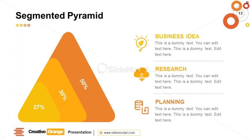 Orange Segmented Pyramid Template 