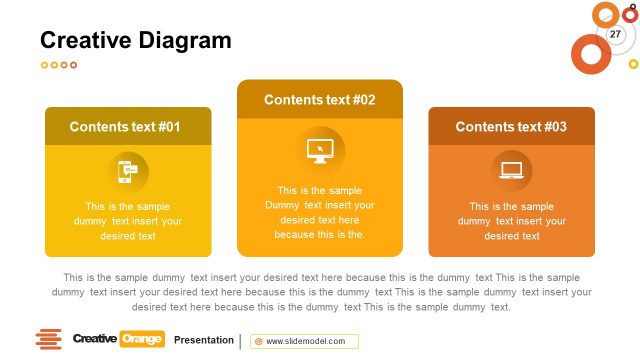 3 Segments Creative Orange PowerPoint