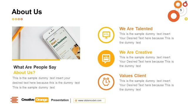 Business About Us Orange Slide
