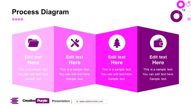 Creative Purple 4 Column PowerPoint Slide