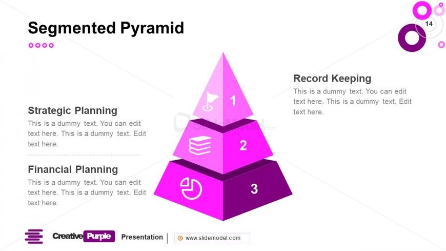 3D Pyramid Template Creative Purple PowerPoint