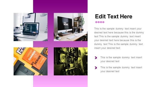 Creative Purple Pictures PowerPoint Slide