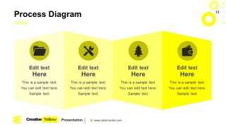 PowerPoint 4 Steps Process Flow Slide Yellow Theme