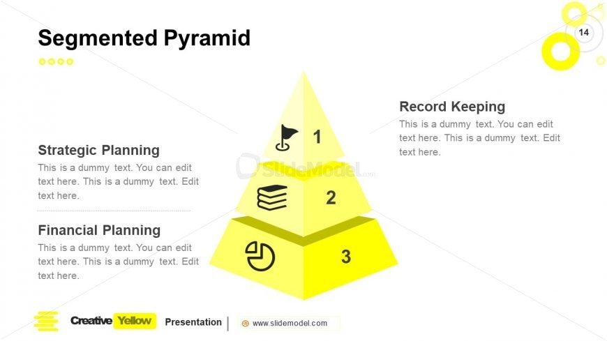 PowerPoint 3D Pyramid Slide Yellow Theme