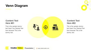 PowerPoint Venn Diagram Slide Yellow Theme