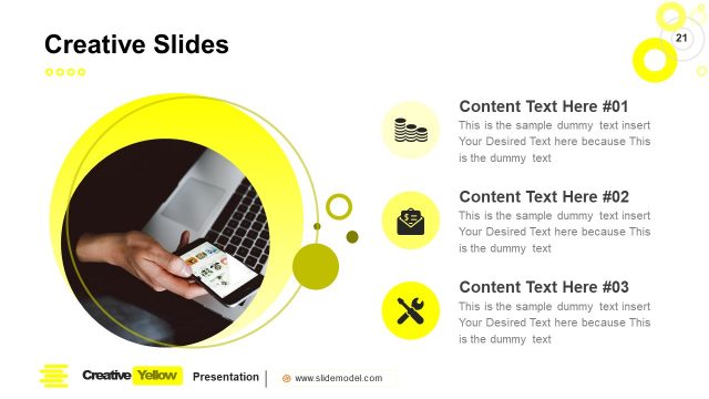 Content Slide PowerPoint Yellow Template